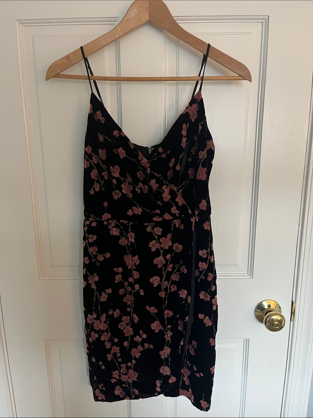 Lavender Brown Black Mini Dress with Dusty Pink Floral Print